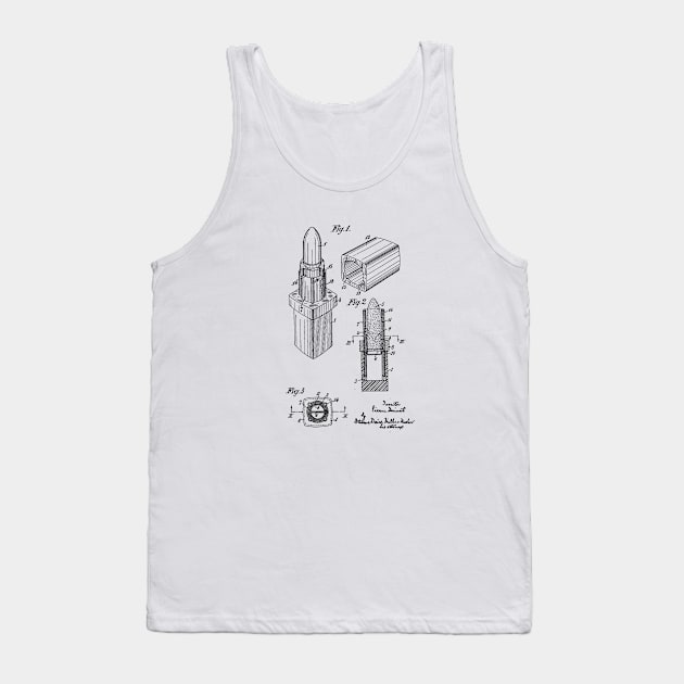 Lipstick Vintage Patent Drawing Tank Top by skstring